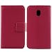 Produktbild Gukas Design Echt Leder Tasche Für Samsung Galaxy J7 Pro J730FD 2017 5.5" Hülle Lederhülle Handyhülle Handy Flip Brieftasche mit Kartenfächer Schutz Protektiv Genuine Premium Case Cover Etui Skin (Rosa)