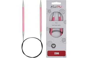 KnitPro Zing: Ferri da Maglia: circolari: fissi: 40 cm x 6,50 mm, Alluminio, Multicolore