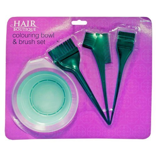 LazyFrog® 4 piece Hair Colouring Bleaching Dye Brush and Bowl Beauty Set Barber Tint Bowl Adult Hairdresser Hair Dressing Cape Salon Barber Hair Coloring Kit (Tint Bowl + Brush Set)