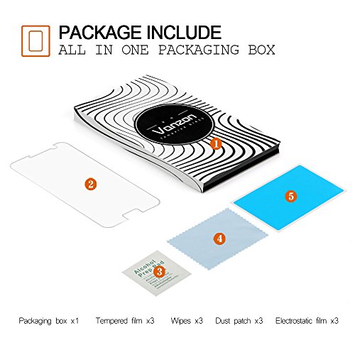  3-Unidades Protector de pantalla Galaxy S7 Vanzon   Cristal Vidrio Templado Premium Para Samsung Galaxy S7