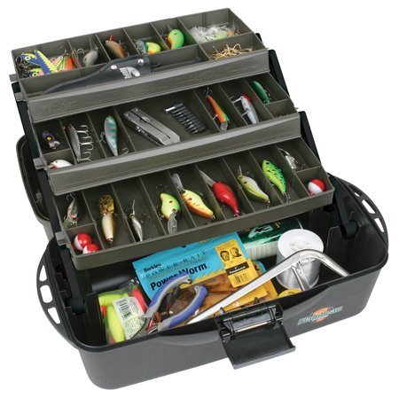 Tackle XL 3-Tray Tackle Box, Black/Dark Gray