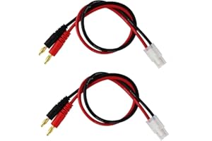 Boladge 2-Pack Compatible Avec Tamiya Männlich Stecker auf 4MM 4.0MM Bullet Bananenstecker Rundstecker Adapterkabel für RC Lipo Batterie