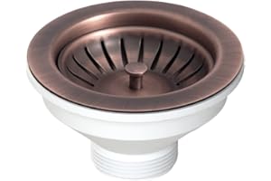 Piletta tappo cestello lavello acciaio d114 x 54mm senza troppo pieno rame anticato 1 1/2 L.B. Plast D550-70-COP