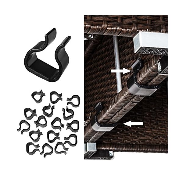 TecTake XXL Aluminium rattan garden furniture sofa set outdoor wicker incl. clamp (Brown Antique | No. 401814) - Image 9