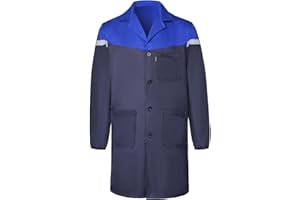 Yukirtiq Herren Arbeitsjacke Arbeitskittel Mechanisch Arbeitskleidung Warenhaus Berufsmantel Werkstatt Mantel Arbeitsmantel Lange Jacke
