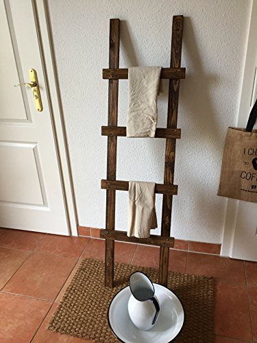 Uncle Joe´s 75763 Dekoleiter Handtuchhalter, vintage, shabby chic Holz 118 x 39 x 5 cm, Dunkelbraun - 3