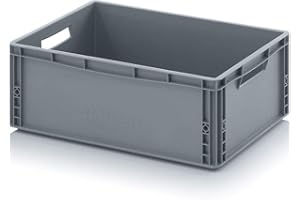 Auer Packaging Eurobehälter 60 x 40 x 22 cm, 45 Liter Eurobox große Lagerbox mit Griffen 60x40x22 Plastikbox stapelbar Lagerkiste für privat und Gewerbe