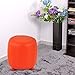 Coavas PU Bounded Leather Round Shape Comfortable Coffee Table Ottoman Footstools Ottoman,orange