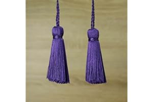 TEXTILE PLAZA 70 Colours Luxury Silk Soft Thread Tassels Latkans Cushion Sewing Craft Curtains (1 Pair / 2 Tassels, Cadbury Purple T139)
