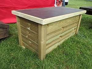 Wooden Patio Storage Bench: Amazon.co.uk: Garden & Outdoors
