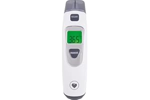SPENGLER Tempo Duo II, Thermomètre Infrarouge Frontal et Auriculaire pour Prise de Température Rapide et Fiable, Ultra-Précis, Polyvalent, Performant, Ecran Rétro-éclairé 3 Couleurs