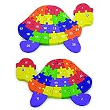 Viga 2 in 1 Wooden 3D Alphabet & Numbers Turtle Puzzle