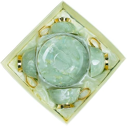 Bone China Ceramic 4-sets Tea Cup Coffee Cup,Marble Pattern,Gray