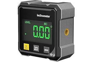 GENERIC Saker Digital Laser Angle Finder Protractor Tool,Magnetic Angle Gauge Finder with 4-Sided Magnetic Base,4×90° High Accuracy Measuring Tool with Large LED Display,Level Box for Hanging(1pc)