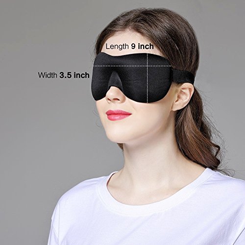 3D Schlafmaske, konturierte & angenehme leichte Augenmaske, tiefe Ruhe Konturierte Schlaf Augenmaske Cover Eyeshade, schwarz - 6