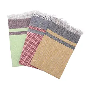 Apalis -Pure Cotton Bath Towel Size 30 X 60 inch - (Pack of 3) Multicolor