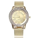 Suitray Uhren Damen,Kristall Bling Bling Frauen Armbanduhr Analoge Quarzuhr Freizeit Uhr Geschenk,Runde Zifferblattgehäuse Metallarmband Uhren