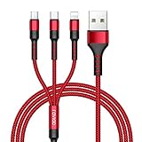 micro usb kabel 2 5m 【Extra lange Lebensdauer】Die robuste Aluminiumsteckverbindung sorgt für eine lange Lebensdauer und garantiert eine perfekte Verbindung. Das mit Nylon umflochtene verwicklungssichere Multi USB Ladekabel hielt im Test 10.000+ Biegungen stand.