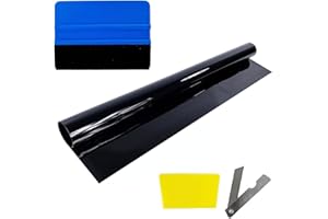 DecoMeister Lámina Adhesiva Tintada para Ventanillas de Coche Vinilo de Tinte para Ventanas Película Autoadhesiva para Cristales Protector Solar Protección de Privacidad En Rollo 50 x 300 cm Negro