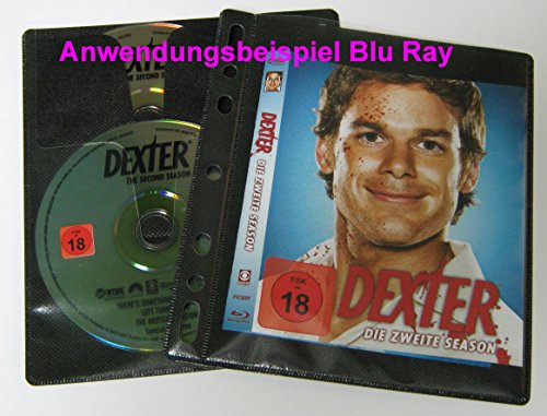 250 Stück Kronenberg24 CD DVD Blu Ray Hüllen XXL Ordner Sleeves 3in1 mit doppelseitigen Taschen für Cover, Booklets Einleger und 2 Disks - 4