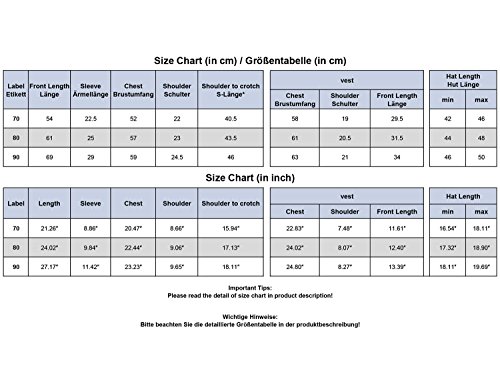 ZOEREA 3tlg Baby Jungen Bekleidungssets Strampler + Weste + Hut Fliege Krawatte Anzug Gentleman Festliche Taufe Hochzeit Langarm Baby Kleikind für Frühling Herbst(Grau, Körpergröße 60-70cm) - 7