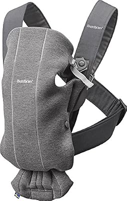 BabyBjörn BABYBJÖRN Porte-Bébé Mini, 3D Jersey, Gris Foncé