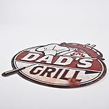 Blechschild Dads Grill Design Metall 35x24cm bunt Retro Nostalgie Sprüche Reklame - 2
