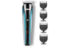 Nova NHT 1073 Battery Powered USB Rechargeable and Cordless: 60 Minutes Runtime Professional Hair Clipper for Men, Blue