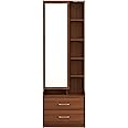 Hexagon Furnitures Engineered Wood Dressing Table with 1 Mirror and Storage (Walnut-Brown)