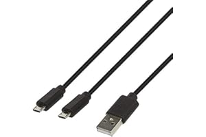 Konix Mythics Cordon de charge pour 2 manettes DualSense PS4 - Connexion USB - Câble 3,5 m - Noir