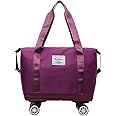 LIGHTNIING HAMMERZ Rolling Duffle Bag with Wheels, Expandable Foldable Duffle Bags with Wheels and Handle for Travel, Rolling Luggage Bag Carry on Duffel Bag, Wheeled Travel Duffle Bag, (Magenta)
