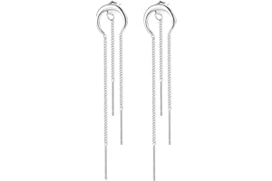 Aeici Boucle d'Oreille Longue, Boucles d'Oreilles Argent 925 Femme Boucle Doreille, Cadeau Femme Fille
