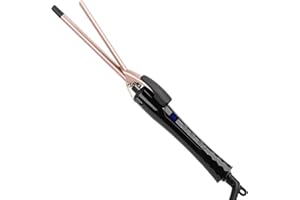 Culwad Fer à friser Petites boucles, 9 mm en céramique fine pour cheveux courts/moyens, boucles afro, petits bigoudis avec gants (emballage multi-directions)