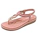 Produktbild ZOEREA Damen Sandalen Flach Sommerschuhe Bohemia Zehentrenner Frauen Bequeme Flip-Flops Rosa 44 EU