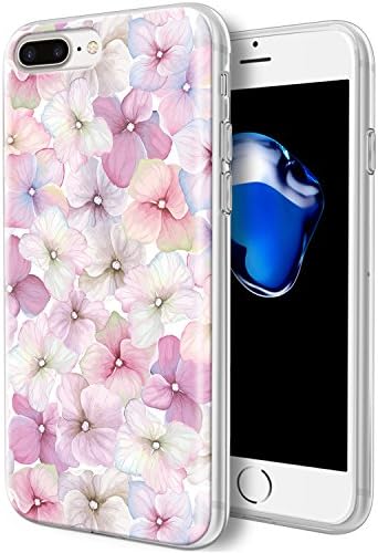 iPhone 7 Plus Case / iPhone 8 Plus Case,KGD [Floral Pattern Series] [Flexible Soft TPU] Rubber Silicone Protective Cover Case with [IMD Glossy Pattern] for iPhone 7 Plus / iPhone 8 Plus-Peony