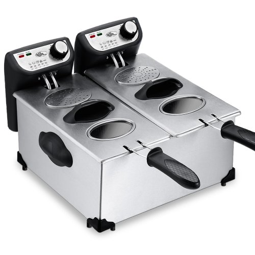 Friteuse Fritöse Fritteuse Frittöse Kaltzonen 2x3l 2x2000W - Edelstahl