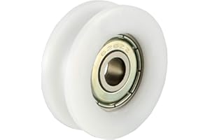 sourcing map 3mm de profondeur Métal Roue de roulement à billes de poulie guidage de rainure en V 6x30x10mm