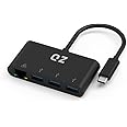 [3 x USB 3.1+ Ethernet LAN] QZ USB Type C Hub with Ethernet for Next Gen Office Work Station, USB-C Hub with LAN RJ45 for PC, Laptop and Phones [USB 3.1 Gen 1]
