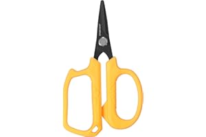 JARVISTAR Tijeras de Pesca 12cm - Resistente, cuchillas de acero doble diente, corta cuerdas trenzadas/mono/fluorocarbono, naranja