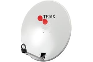 BEST PRICE SQUARE Triax TDS 64 Satellitenschüssel, Hellgrau, 35,8 dBi, 0-3,1 °, 27 dB, Offset (F/D 0.6), 10,7-12,75 GHz, 10-50 °