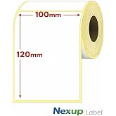 Nexup Label - 100x120 mm Termal Etiket, Barkod/Adres/Kargo Termal Etiketleri, Zebra ve Diğer Yazıcılarla Uyumlu