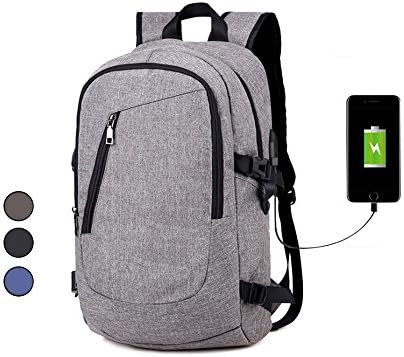 CHIKIENCALL Business Laptop Backpack with USB Charging Port Travel Shoulder Bag Fits 16 inch Lightweight Laptop and Notebook Waterproof Men&Women School Rucksack Knapsack Daypack College Bookbag