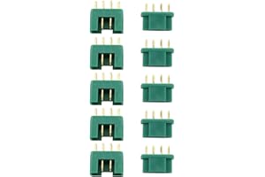 YUNIQUE GREEN-CLEAN-POWER YUNIQUE Italia® 5 Paia di connettori MPX di Alta qualità, Maschio-Femmina, connettori per batterie da modellismo RC Lipo (Verde)