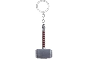 WOO LANDO Młotek Thora z metalu jako solidny breloczek do kluczy z pierścieniem mocującym – zabawny prezent dla fanów Avengers