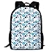 Produktbild Blaue Blumen Wintergarten skandinavischen Grunge Style_2798 Classic Rucksack Reisen Laptop Rucksack, College School Student Rucksack für Männer und Frauen