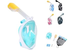 KWNRAOR Full Face Snorkel Mask,Snorkeling Diving Mask for Adults with 180° Panoramic View/Anti-fog Anti-leak Design/Sports Camera Mount.