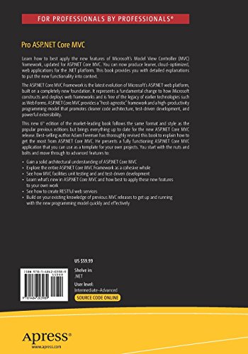Livres Couvertures de Pro ASP.NET Core MVC
