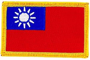 Akachafactory Patch écusson brodé Drapeau Taiwan thermocollant Insigne Backpack