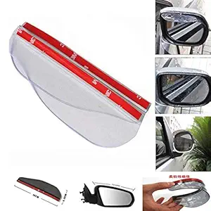 Spedy Car Door Side Rear View Wing Mirrors Rain Visor Guard Weather Shield Shade Cover - Transparent