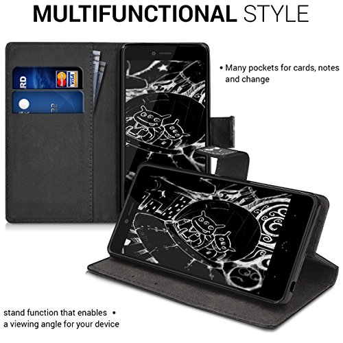 kwmobile Funda para bq Aquaris U Plus - Carcasa de  Cuero sint  tico  con dise  o Don t Touch my Phone - Case con  Tarjetero 